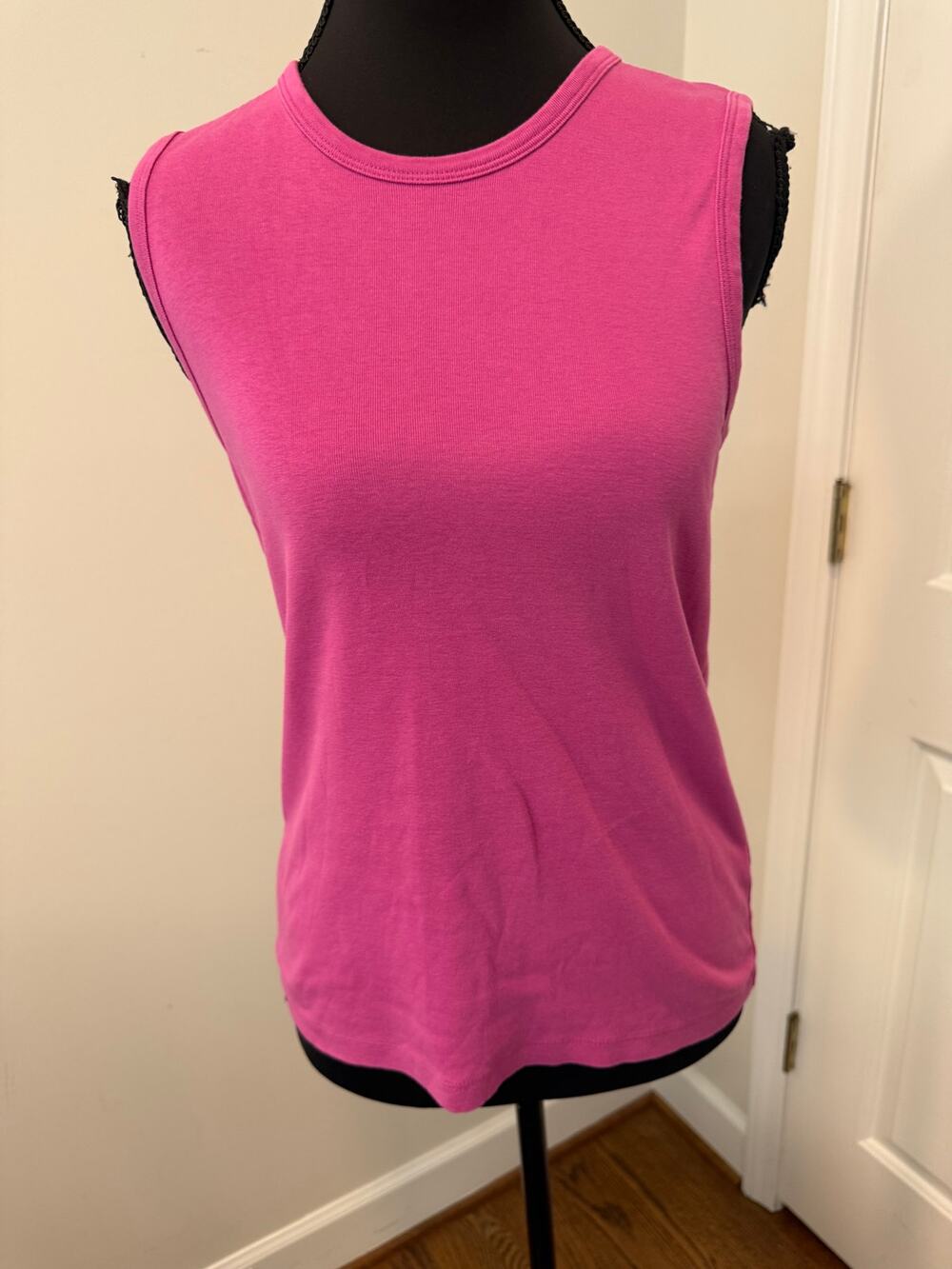 J Crew Perfect Rib Crewneck Tank Top in Pink